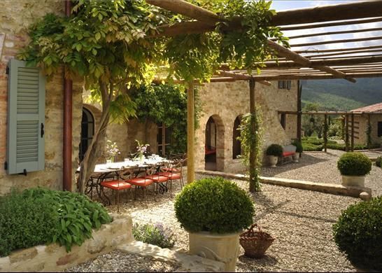 Luxury Italian Farmhouse Outdoor patio