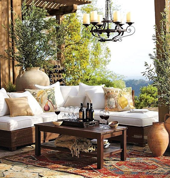 Mediterranean Fruit Decoupage Outdoor Pillows