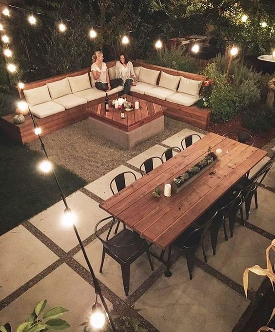 Backyard seating area